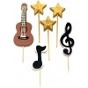Cukrová sada zápichov gitara a noty