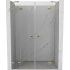 Mexen Lunar Duo sprchové dvere výklopné 150 cm, transparentné, zlaté - 834D-150-000-50-00