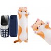 Sada Plyšová Hračka Vankúš Mačka + MINI TELEFON 2V1