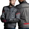 Motocyklová bunda LS2 RIVA grey red pánska šedá vzdušná, vodeodolná