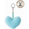 Wooline Prívesok háčkované srdce, modré ručná práca