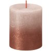 Sviečka Bolsius Rustic, valcová, Vianoce, Sunset Misty Pink+ Amber, 80/68 mm