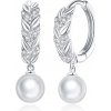 For Silver Krúžkové náušnice s Shell Perlou - Striebro 925