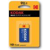 Batéria jednorázová alkalická, tužková, 9VA, 9V, Kodak, blister, 1-pack, KOD-9VAMAX, Alkaline Max