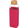 QUOKKA STORM Sklenená fľaša so silikónovým povrchom MAROON 700ml