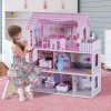 Eco Toys drevený domček pre bábiky malinová ružová
