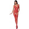 Passion Bs069 Bodystockings Červená - Sieťovaný Erotický Overál