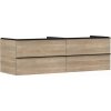 Hansgrohe Xelu Q Umývadlová skrinka, 50x156x55 cm, 4 zásuvky, prírodný dub/matná čierna 54092670-HG