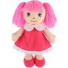 Bábika Mojkačka s ružovými vláskami handrová látka - 31 cm