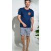 Pláž pánské pyžamo krátké modré