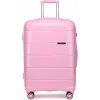 Konofactory Ružový prémiový plastový kufor s TSA zámkom 