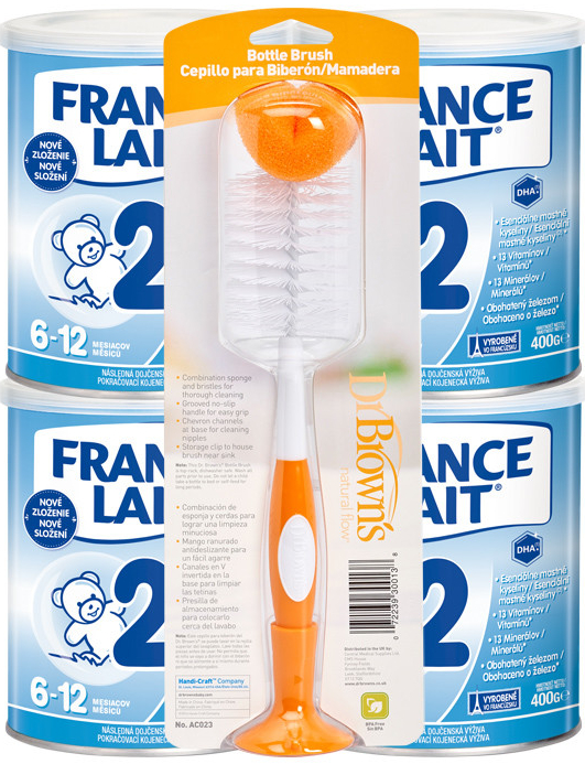 France Lait 2 + Dr.Brown`s Kefa na fľaše 4 x 400 g