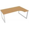 Pracovný stôl UNI O, ergo, ľavý, 180x75,5x120 cm, buk/biela