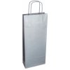 AMBRONIA Luxusná papierová darčeková taška na víno 12*9*40 cm, strieborná