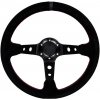 Športový volant WRC Rally čierny - červený steh 350 mm