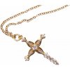 Nefertitis Náhrdelník nerezová oceľ vo farbe zlata kubická zirkónia Křížek 45 cm NF25389 - cca 45 - 50 cm