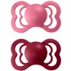 BIBS Cumlíky z prírodného kaučuku 2ks - veľkosť 1 (Coral / Ruby)