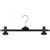 Plastový vešiak/plastové ramienko so štipcami, typ WDS3, šírka 41 cm, čierny, 1 ks