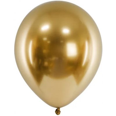 PartyDeco Latexový balón Chrómovo zlatý