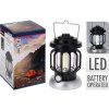 Lampáš s LED žiarovkou kempingová 10 x 16 cm kovová čierna