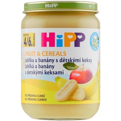 HiPP Bio jablká a banány s detskými keksami 190 g