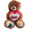 Medveď so srdcom a mašľou hnedý 30 cm