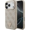 Guess PU Leather 4G Triangle Logo Gold Frame MagSafe Zadný Kryt pre iPhone 17 Pro Pink