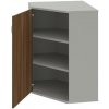 Hobis Policová skriňa Strong L, 80x115,2x40 cm, orech/sivá - 2 - policová rohová