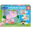Puzzle Peppa Pig Progressive Educa progresívne 6-9-12-16 dielov