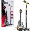 Hudobná Súprava pre Deti Gitara Statív s Mikrofónom Čierna