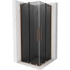 Mexen Velar Duo, sprchový kút s posuvnými dverami 90 x 90 cm, 8mm šedé sklo, medená matná, 871-090-090-42-65
