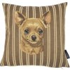 Mars & More Gobelínový vankúšik s prúžkom Čivava - 33*15*33 cm - Mars & More