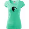 Mačka - Jin jang - Dámske tričko Pure - S ( Mätová )