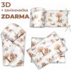 3D Mantinel s posteľnou bielizňou + zavinovačka zadarmo, Líška, béžová, biela