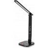 Platinet | LED RGBW Stm. lampa s bezdr. nab. a displejom USB portom 6W/5V 3000-6500K čierna | PL0709