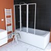 Vaňová zástena 3-dielna Aurlane Triple 125 x 143 cm číre sklo farba profilu biela FAC277