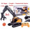 JOKO RC Bager Volvo s vymeniteľnými hrotmi 3v1, pneumatické kladivo, bager s drapákom + lopta + svetlo + zvuk