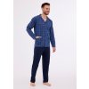 Cornette pyžamo 114/74 dlhé/r S-2XL pánske bez zipsu džínovina XXL