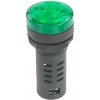 LED kontrolka s bzučiakom AD16-22SM, IP65 pre priemer otvoru 22mm Zelená 12 V AC/DC