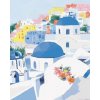 Norimpex diamantové maľovanie Modré strechy v Santorini 30 x 40cm