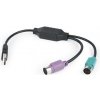 Gembird adaptér USB 2.0 (M) na PS/2, kábel, 0.3 m, čierny UAPS12-BK
