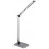 Platinet stolná LED lampa 10W stmievateľná, dotykové ovládanie, bezdrôtové nabíjanie, USB port, strieborný, PLADLL888AG