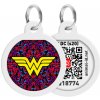 WAUDOG múdra ID známka s QR tagom DC Wonder Woman logo Dark