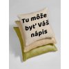 Vankúš s nápisom Zmes bavlna-palyester 80/20%