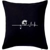 Ekg punk - Vankúš 50x50 - 50x50 - Vrátane výplne ( Čierna )