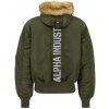 Alpha Industries 45P Hooded Custom zimná bunda dark green Veľkosť: XL, Farba: zelená