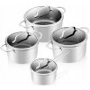 Súprava hrncov ETA Honeycomb, nerezová oceľ, 8 ks