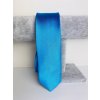 Pánska výrazná modrá saténová úzka kravata - UNI