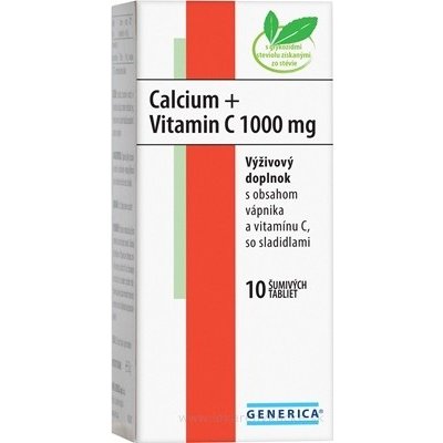 GENERICA Calcium + Vitamin C 1000 mg tbl eff 1x10 ks