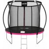 TRENDIE Trampolína s vnútornou sieťou 252 cm ružová + rebrík